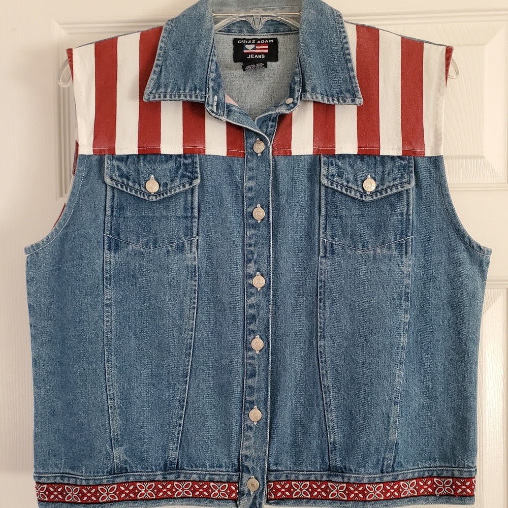 DENIM PATRIOTIC VEST